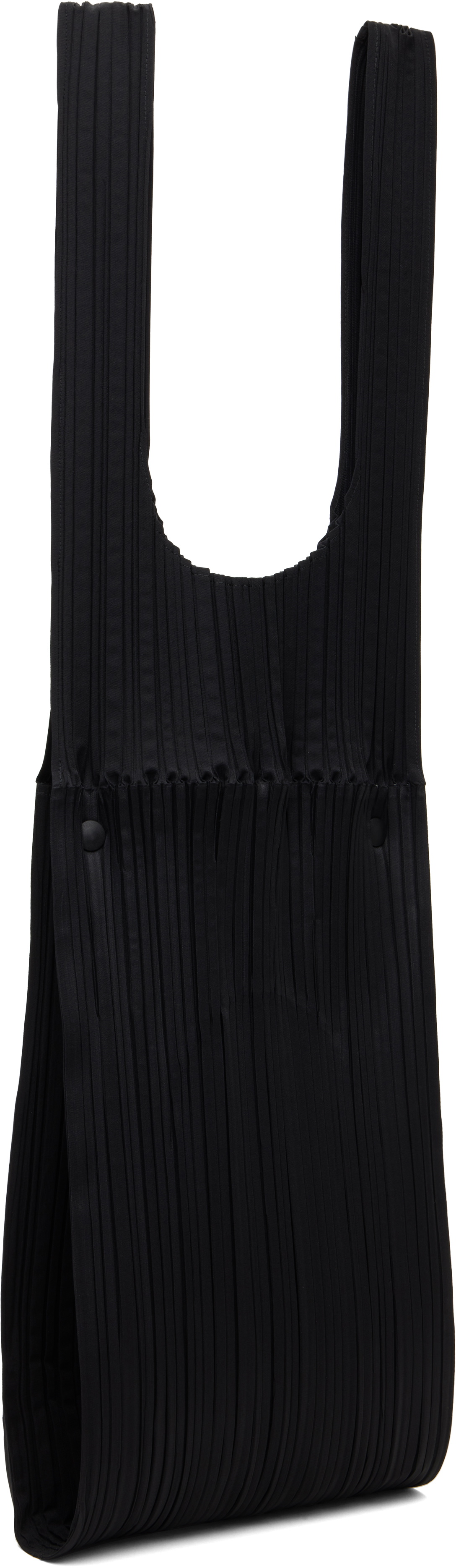 PLEATS PLEASE ISSEY MIYAKE Black Pleats Bridge Tote