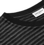 Saint Laurent - Striped Jersey T-Shirt - Black