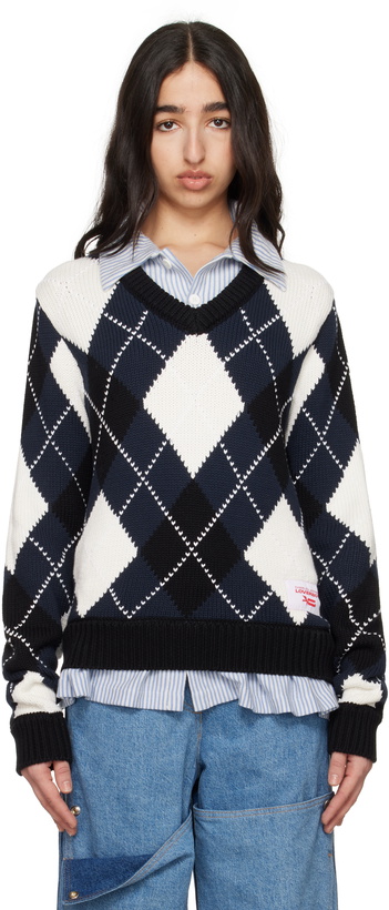 Photo: Charles Jeffrey LOVERBOY Navy & White Smart Sweater