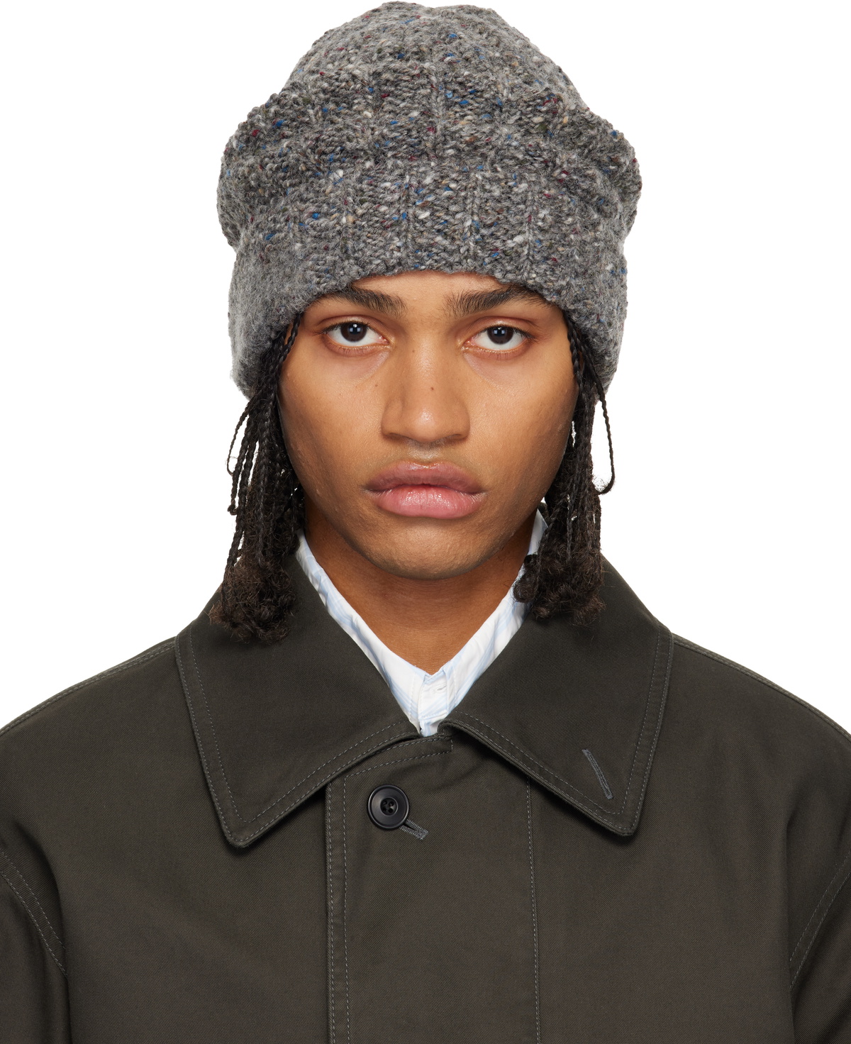 Maison Margiela Navy Alpaca Four-Stitches Beanie Maison Margiela