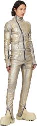 Rick Owens Gold Hollywood Flightsuit Denim Jumpsuit