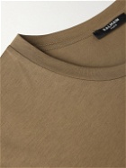 Balmain - Logo-Flocked Cotton-Jersey T-Shirt - Brown