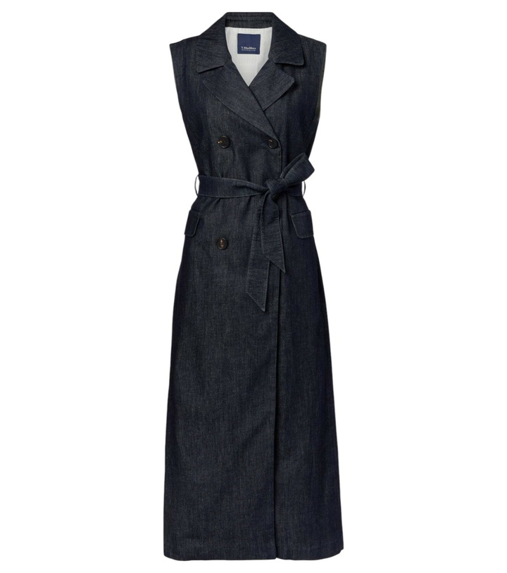 Photo: 'S Max Mara Greta belted denim maxi dress
