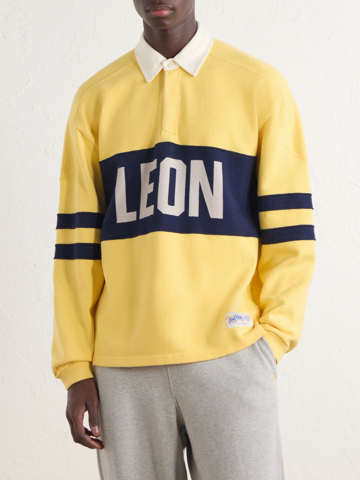Aimé Leon Dore - Logo-Printed Striped Cotton Polo Shirt - Yellow