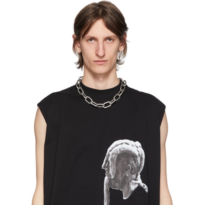 Rick Owens Leather Snap Button Necklace in Black for Men | Lyst