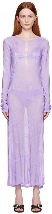 Photo: Marco Rambaldi Purple Cutout Midi Dress