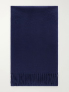 Begg & Co - Arran Fringed Brushed-Cashmere Scarf - Blue