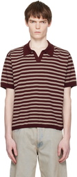 COOR Red Open-Collar Stripe Polo