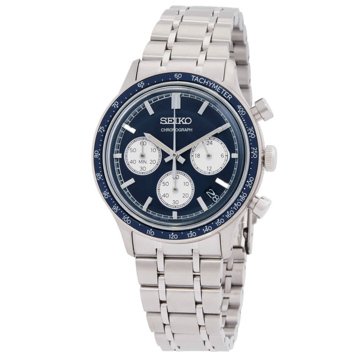 Photo: Seiko Chronograph Quartz Blue Dial Mens Watch SSB477P1