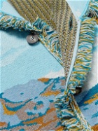 Alanui - Fringed Cotton, Wool and Silk-Blend Jacquard Cardigan - Multi