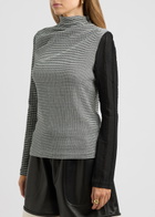 Stine Goya Patchwork Printed Smocked top Black And White
