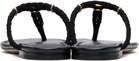 TOM FORD Black Woven Suede Lily Thong Sandals