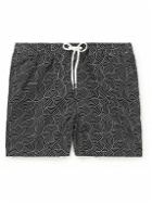Corridor - Mind Spin Straight-Leg Embroidered Cotton-Drawstring Shorts - Black