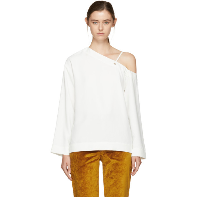 Photo: Nomia White Single-Shoulder Blouse