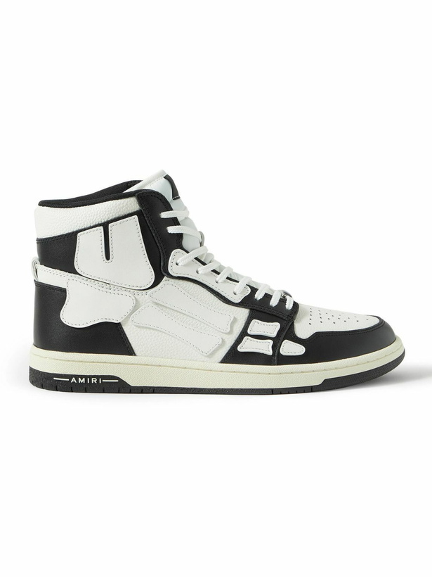Photo: AMIRI - Skel-Top Colour-Block Leather High-Top Sneakers - Black