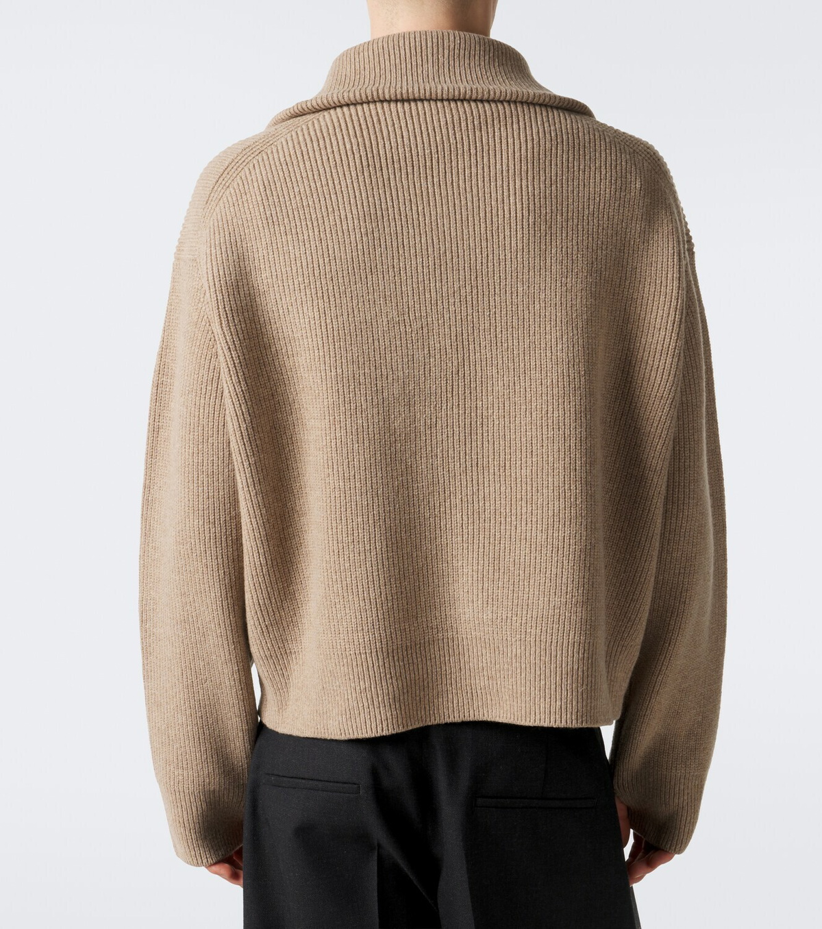 Studio Nicholson Ribbed-knit wool zip-up sweater