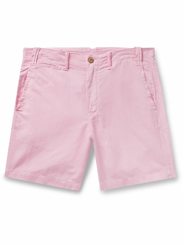 Photo: Polo Ralph Lauren - Maritime Straight-Leg Linen and Cotton-Blend Shorts - Pink