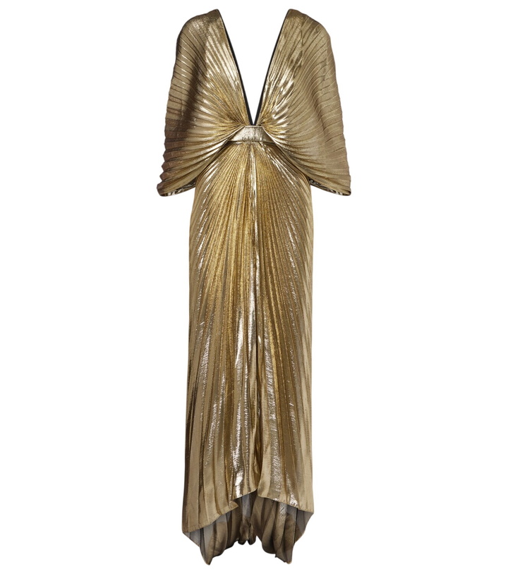 Photo: Roberto Cavalli Asymmetric silk-blend lamé gown
