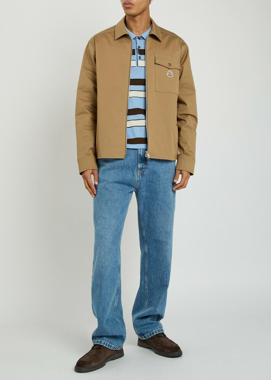 Moncler Logo Stretch-cotton Overshirt Sand