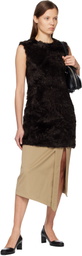 Acne Studios Brown Faux-Fur Minidress