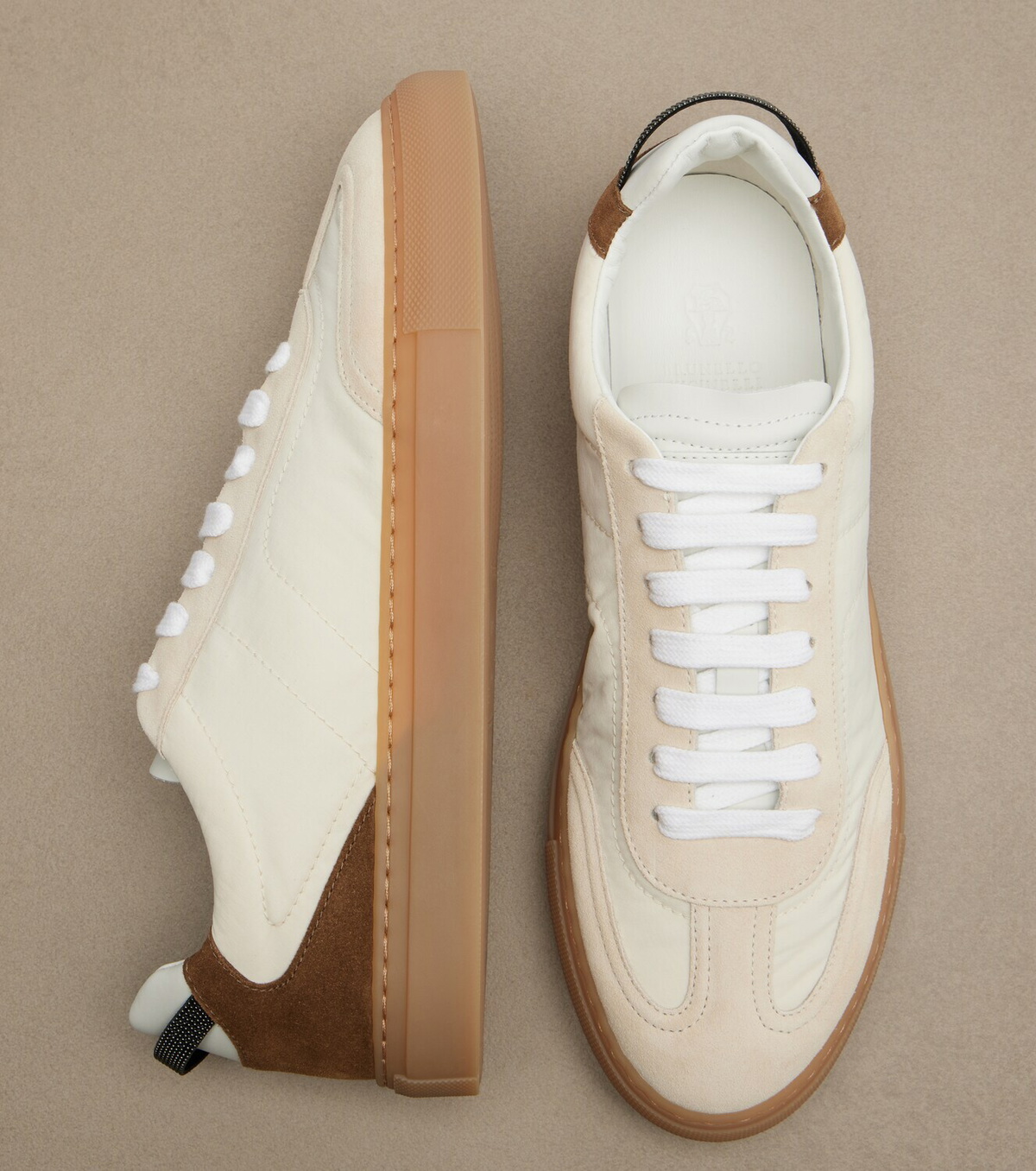 Brunello Cucinelli Monili suede-trimmed sneakers