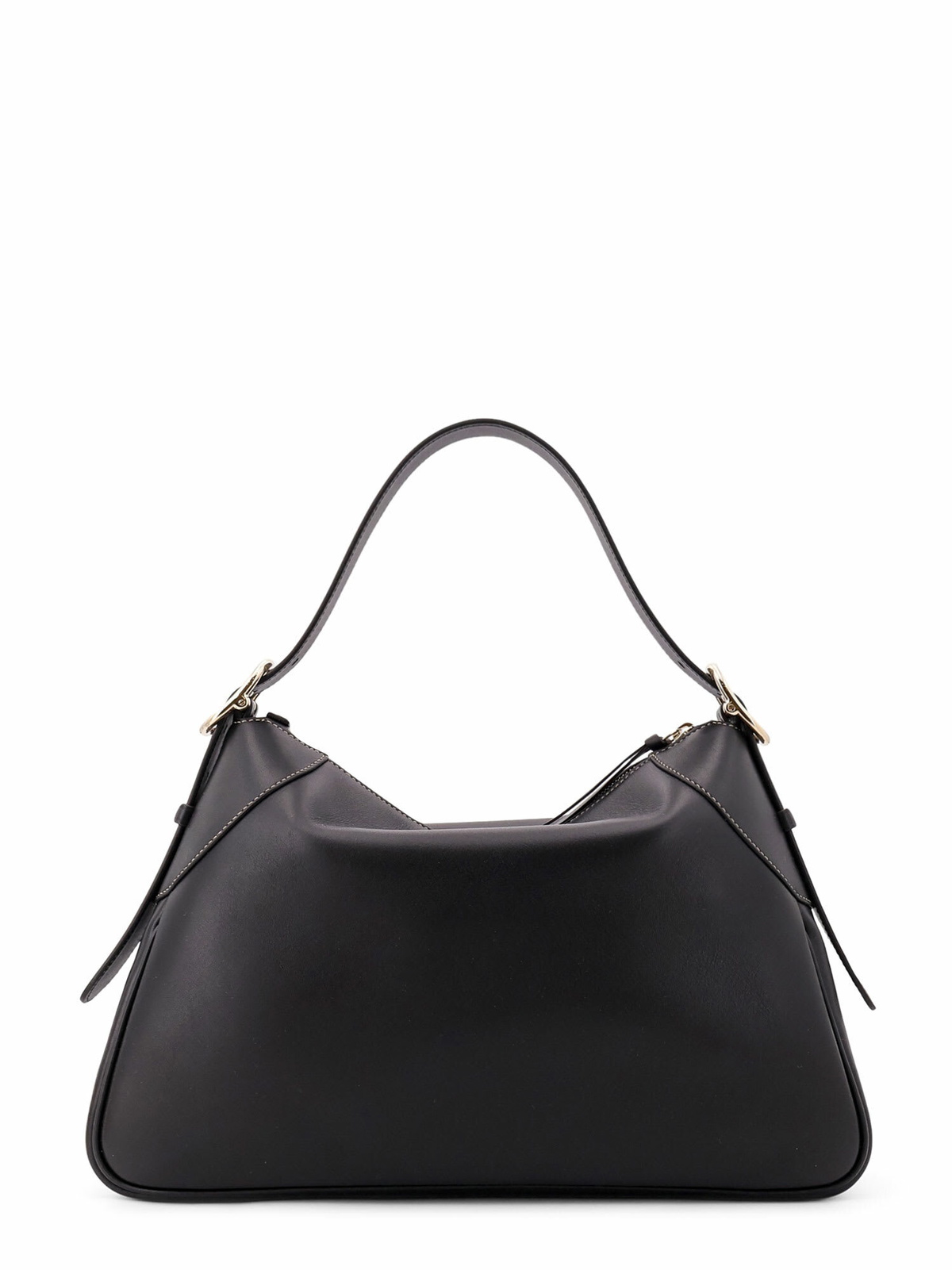 Gucci Gg Emblem Leather Shoulder Bag With Frontal Logo