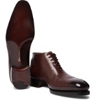 Santoni - Uniqua Zero-Cut Leather Oxford Boots - Brown