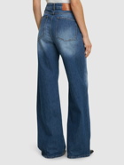 MSGM High Waist Wide Cotton Denim Jeans