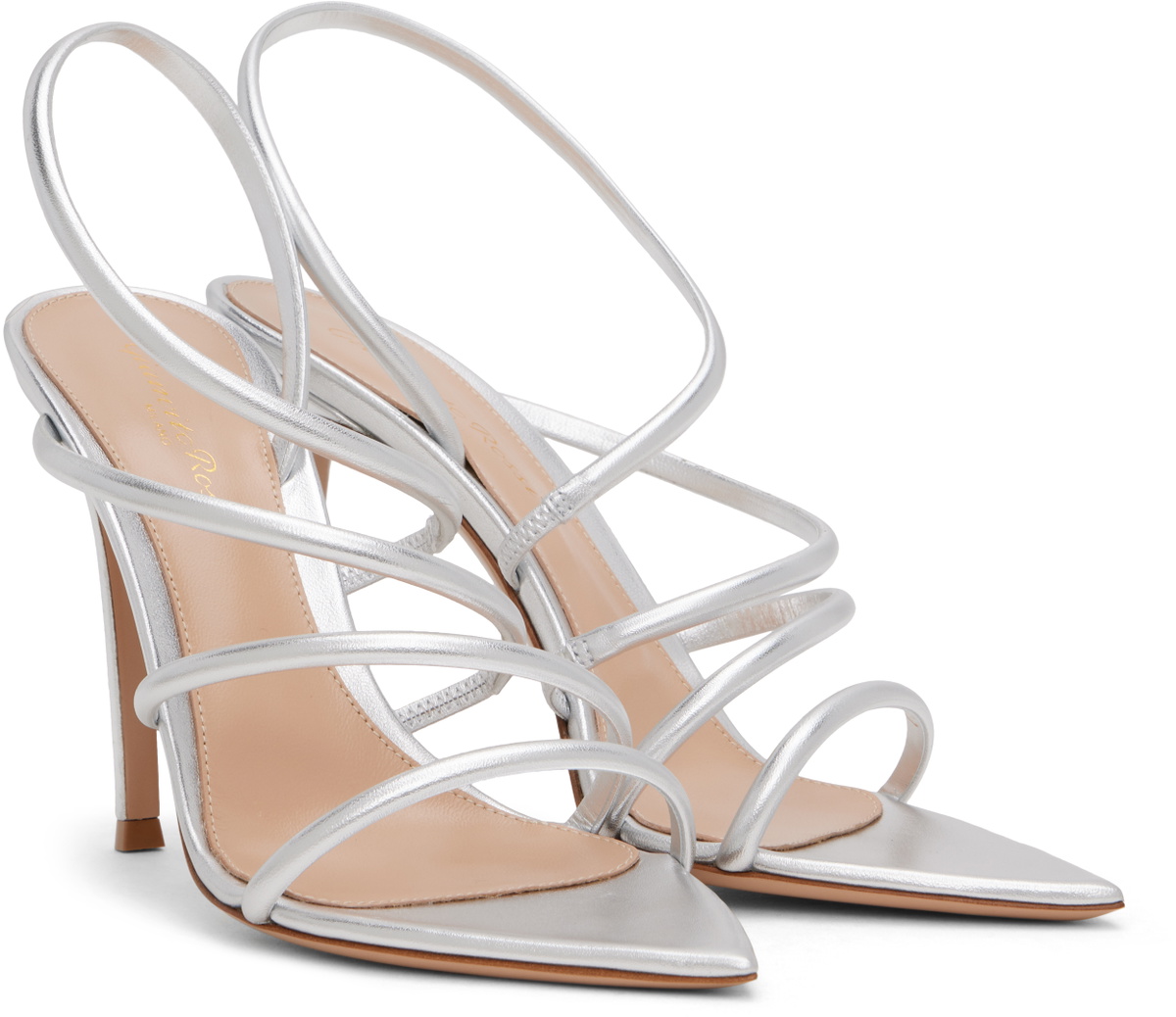 Gianvito Rossi Silver Ettie Heeled Sandals