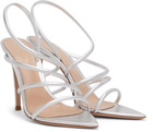 Gianvito Rossi Silver Ettie Heeled Sandals
