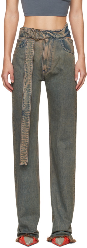 Photo: Jade Cropper Gray Wrap Belt Jeans