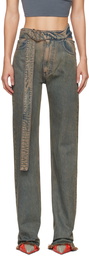 Jade Cropper Gray Wrap Belt Jeans