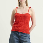 Levi's Women's Abbey Tie Shoulder Crochet Tank in Signal Red