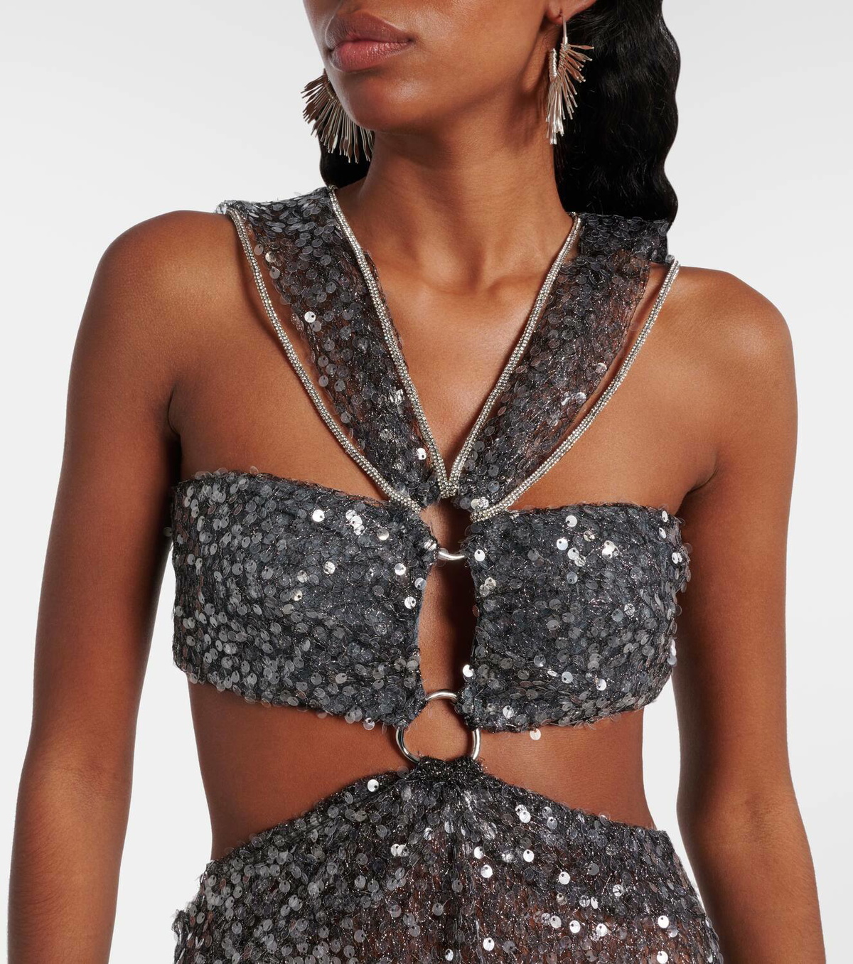 isabel marant glitter dress Marnela sequin-embellished minidress in silver - Isabel Marant