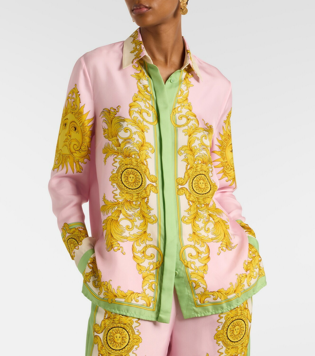 Versace Printed silk twill shirt