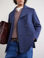 Brunello Cucinelli - Double-Breasted Wool and Silk-Blend Coat - Blue