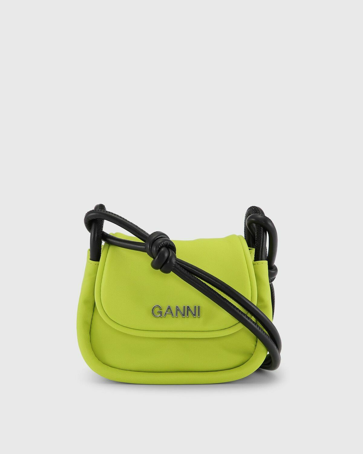 Ganni Knot Mini Flap Over Green Bags GANNI