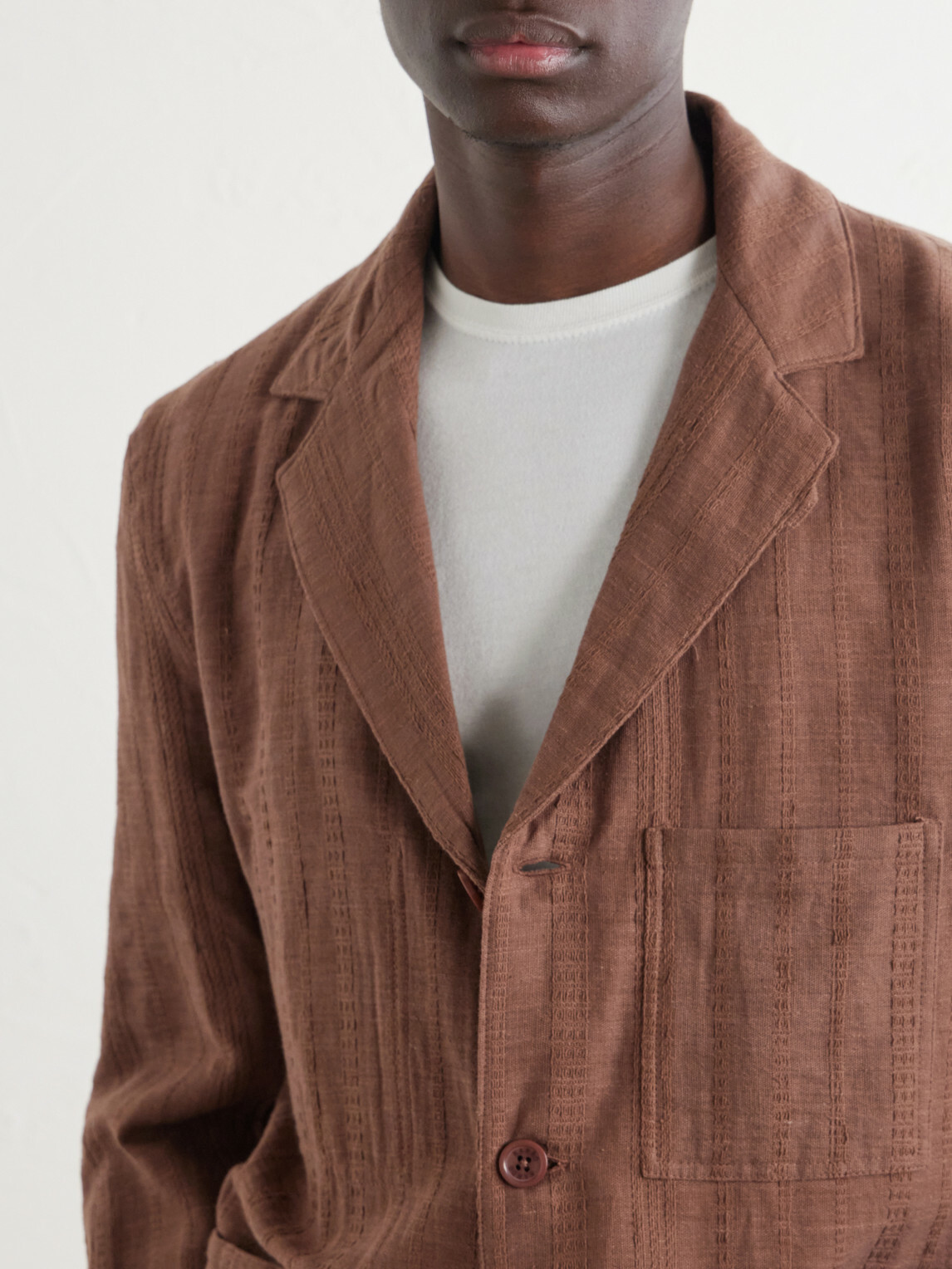 Kardo - Somesh Cotton-Jacquard Suit Jacket - Brown