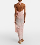 Balmain Printed silk beach cover-up