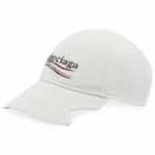 Balenciaga Men's Political Campaign Cap in Off White/Black