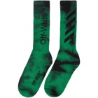 Off-White Green and Black Tie-Dye Diag Socks