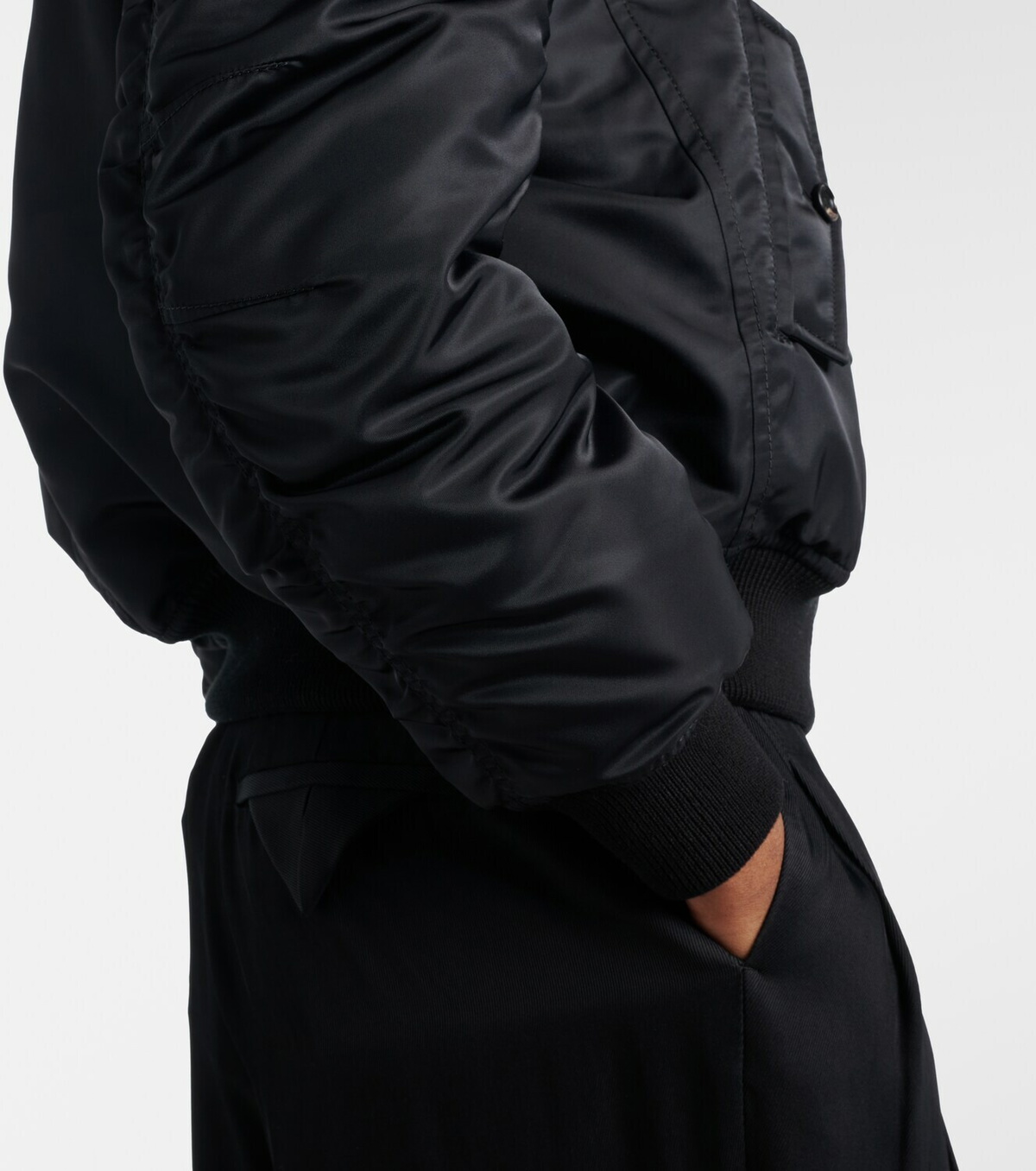 Bottega Veneta Intrecciato leather-trimmed blouson jacket