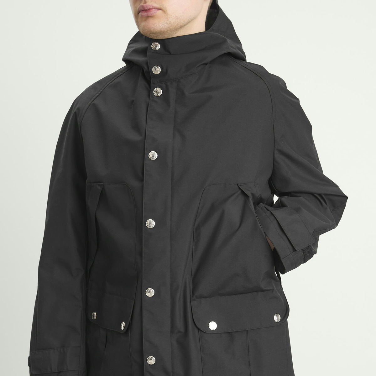 Junya Watanabe MAN Men's Nylon Laminated Mackintosh Jacket in Black
