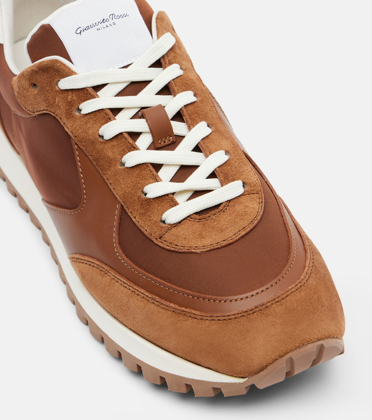 Gianvito Rossi Gravel leather and suede sneakers