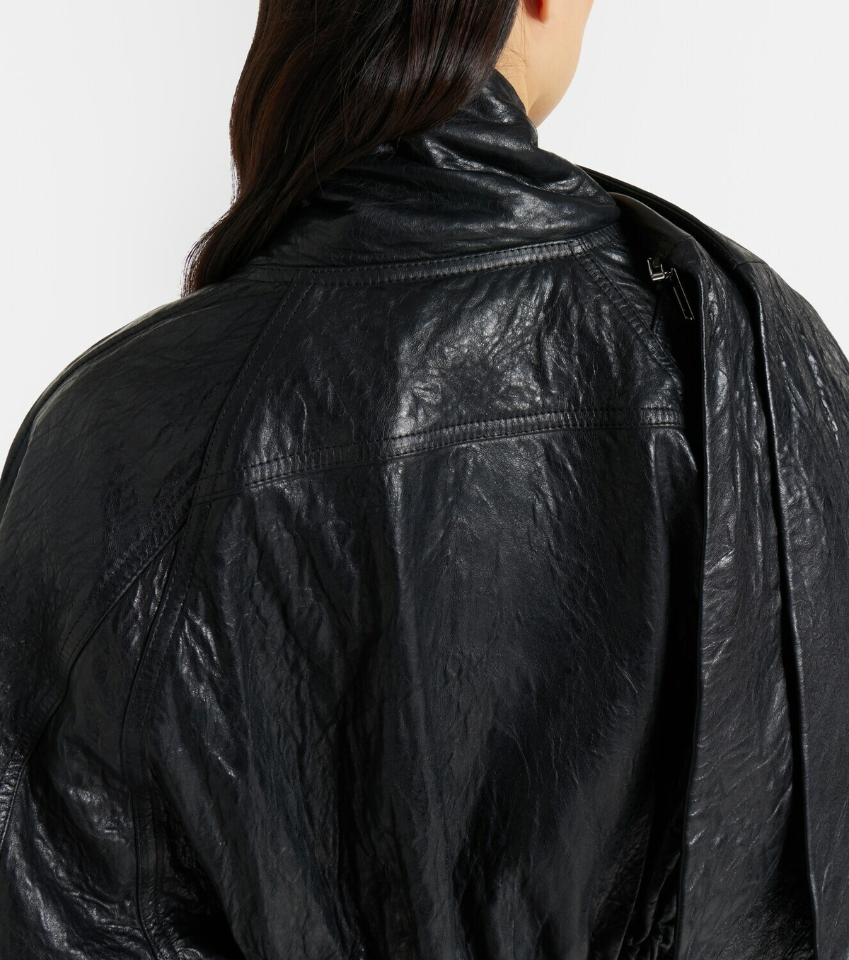 Rick Owens Scarf Light leather biker jacket