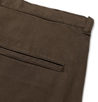 Aspesi - Slim-Fit Garment-Dyed Stretch-Cotton Twill Drawstring Trousers - Green