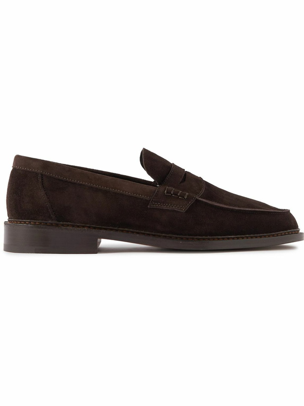 Photo: Tricker's - Sonny Suede Penny Loafers - Brown