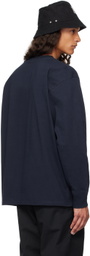 Carhartt Work In Progress Navy American Script Long Sleeve T-Shirt