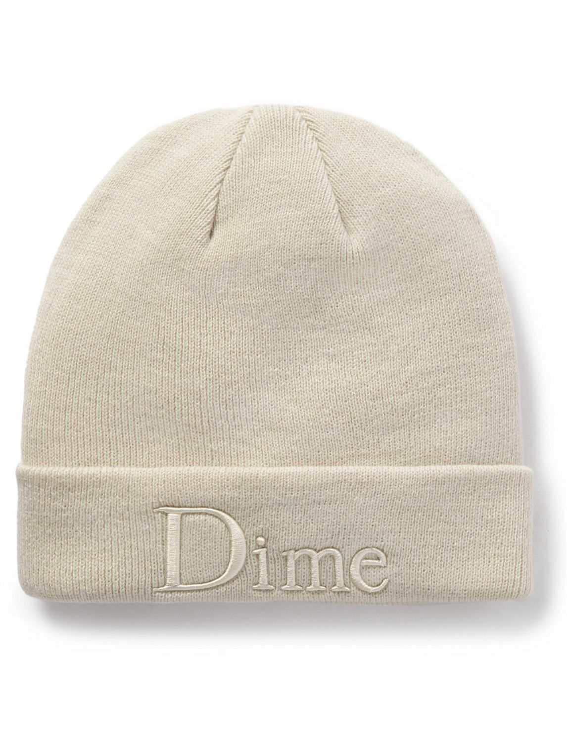 DIME - Classic Logo-Embroidered Ribbed-Knit Beanie Dime