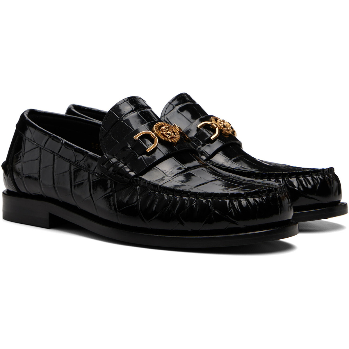 Versace Black Medusa '95 Croc-Effect Loafers